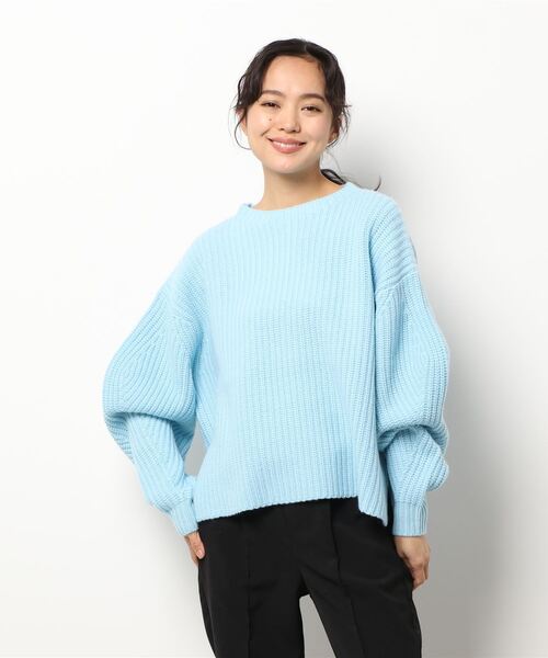 N.O.R.C(ノーク)の「カシミヤミックスローゲージ片畦プルオーバー(ニット/セーター・レディース・ブラック/サックスブルー/ピンク/トップグレー/モカ・S/M)」の4枚目の写真