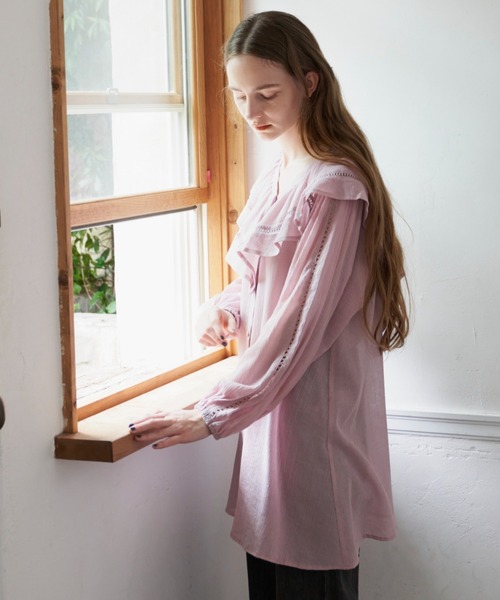 idem（イデム）の「big frill heart blouse/ビッグフリルハート