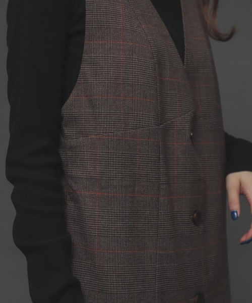 SENSE OF PLACE by URBAN RESEARCH（センスオブプレイスバイアーバンリサーチ）の「ウールライクフロントボタンジャンパースカート（ジャンパースカート・レディース・ブラック/アイボリー/ブラウン系その他・ONE）」の19枚目の写真