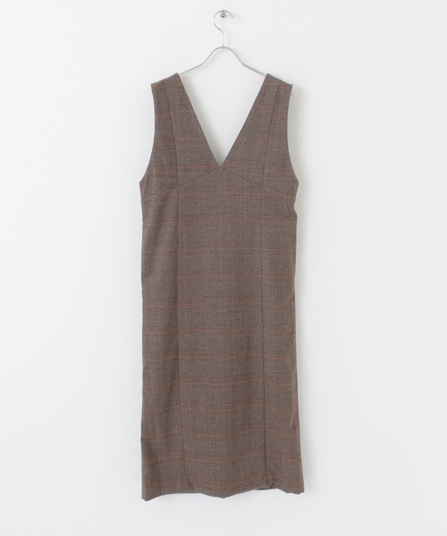 SENSE OF PLACE by URBAN RESEARCH（センスオブプレイスバイアーバンリサーチ）の「ウールライクフロントボタンジャンパースカート（ジャンパースカート・レディース・ブラック/アイボリー/ブラウン系その他・ONE）」の4枚目の写真