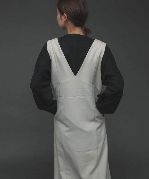 SENSE OF PLACE by URBAN RESEARCH（センスオブプレイスバイアーバンリサーチ）の「ウールライクフロントボタンジャンパースカート（ジャンパースカート・レディース・ブラック/アイボリー/ブラウン系その他・ONE）」の15枚目の写真