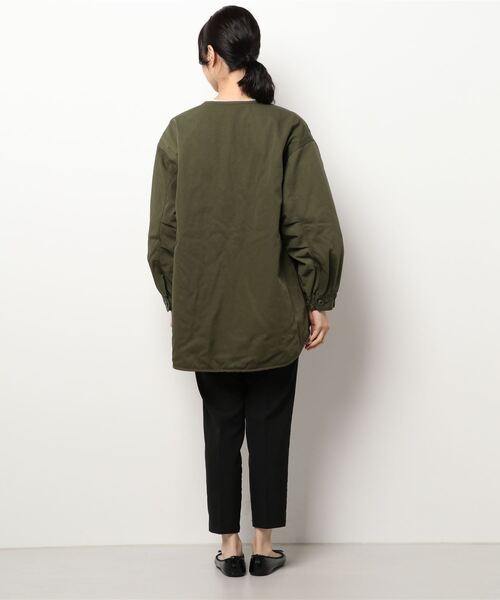 BROOKLYN OVERALL（ブルックリンオーバーオール）の「ノーカラー中綿アウター（その他アウター・レディース・ベージュ/カーキ・FREE）」の4枚目の写真