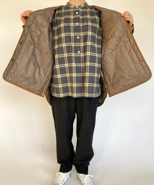 BROOKLYN OVERALL（ブルックリンオーバーオール）の「ノーカラー中綿アウター（その他アウター・レディース・ベージュ/カーキ・FREE）」の19枚目の写真