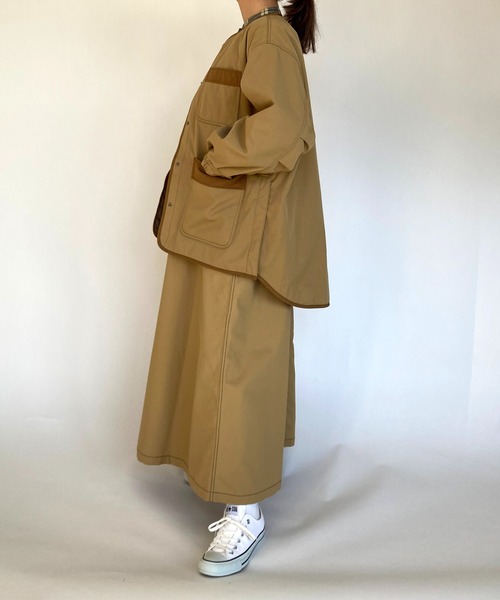 BROOKLYN OVERALL（ブルックリンオーバーオール）の「ノーカラー中綿アウター（その他アウター・レディース・ベージュ/カーキ・FREE）」の13枚目の写真