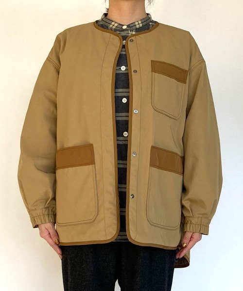 BROOKLYN OVERALL（ブルックリンオーバーオール）の「ノーカラー中綿アウター（その他アウター・レディース・ベージュ/カーキ・FREE）」の9枚目の写真