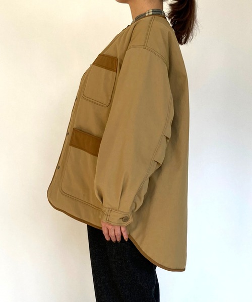 BROOKLYN OVERALL（ブルックリンオーバーオール）の「ノーカラー中綿アウター（その他アウター・レディース・ベージュ/カーキ・FREE）」の10枚目の写真