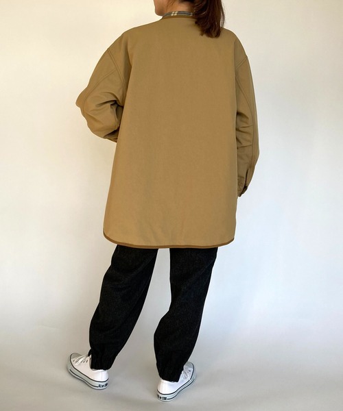 BROOKLYN OVERALL（ブルックリンオーバーオール）の「ノーカラー中綿アウター（その他アウター・レディース・ベージュ/カーキ・FREE）」の8枚目の写真