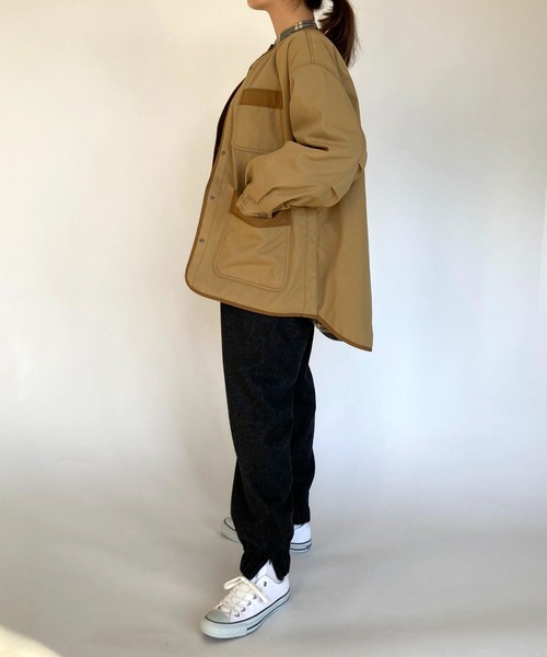 BROOKLYN OVERALL（ブルックリンオーバーオール）の「ノーカラー中綿アウター（その他アウター・レディース・ベージュ/カーキ・FREE）」の7枚目の写真