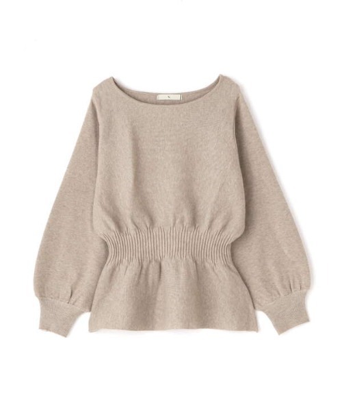 N.（N. Natural Beauty Basic）（エヌエヌナチュラルビューティーベーシック）の「◆ウエストペプラムニット（ニット/セーター・レディース・ベージュ/オフホワイト/ブルー・MEDIUM）」の13枚目の写真