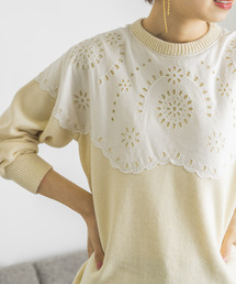 URBAN RESEARCH | カットワークレースドッキングニット(ニット/セーター)