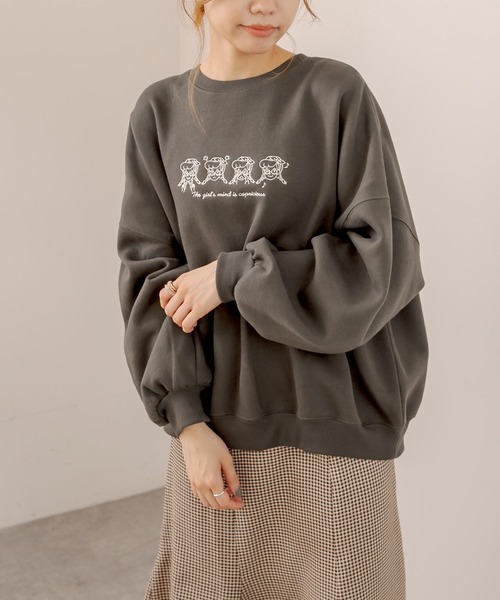 OLIVE des OLIVE（オリーブデオリーブ）の「【WEB限定】Anneちゃん裏起毛プルオーバー（スウェット・レディース・ボルドー/アイボリー/グリーン/スミクロ・FREE）」の20枚目の写真