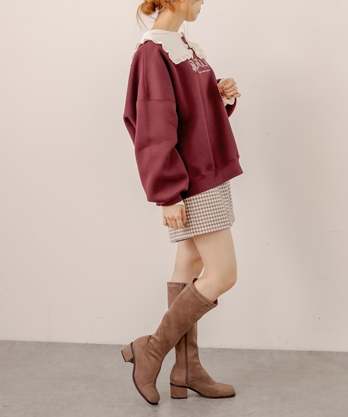 OLIVE des OLIVE（オリーブデオリーブ）の「【WEB限定】Anneちゃん裏起毛プルオーバー（スウェット・レディース・ボルドー/アイボリー/グリーン/スミクロ・FREE）」の12枚目の写真