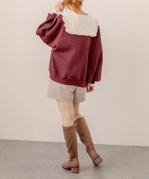 OLIVE des OLIVE（オリーブデオリーブ）の「【WEB限定】Anneちゃん裏起毛プルオーバー（スウェット・レディース・ボルドー/アイボリー/グリーン/スミクロ・FREE）」の13枚目の写真