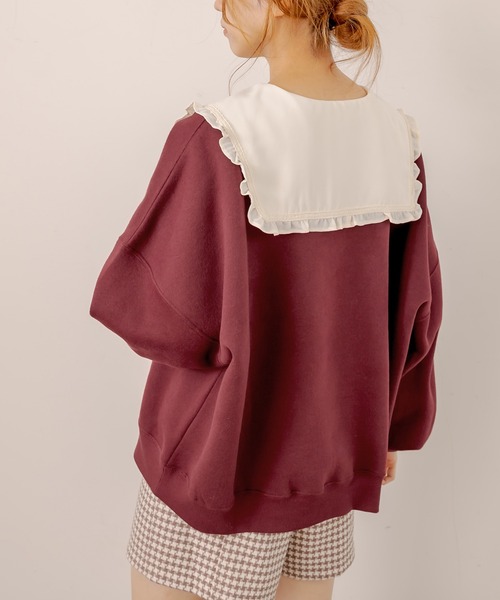 OLIVE des OLIVE（オリーブデオリーブ）の「【WEB限定】Anneちゃん裏起毛プルオーバー（スウェット・レディース・ボルドー/アイボリー/グリーン/スミクロ・FREE）」の16枚目の写真