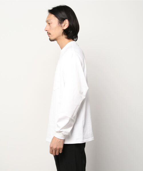 H.A.N.D.（エイチエーエヌディー）の「[ H.A.N.D. / エイチエーエヌディー]　POCKET LONG T SHIRTS_超長綿丸胴天竺（Tシャツ/カットソー・メンズ・イエロー系その他/レッド系その他・L/M）」の3枚目の写真