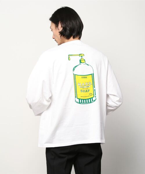 H.A.N.D.（エイチエーエヌディー）の「[ H.A.N.D. / エイチエーエヌディー]　POCKET LONG T SHIRTS_超長綿丸胴天竺（Tシャツ/カットソー・メンズ・イエロー系その他/レッド系その他・L/M）」の4枚目の写真