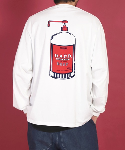 H.A.N.D.（エイチエーエヌディー）の「[ H.A.N.D. / エイチエーエヌディー]　POCKET LONG T SHIRTS_超長綿丸胴天竺（Tシャツ/カットソー・メンズ・イエロー系その他/レッド系その他・L/M）」の6枚目の写真