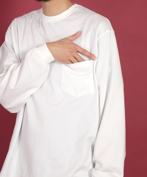 H.A.N.D.（エイチエーエヌディー）の「[ H.A.N.D. / エイチエーエヌディー]　POCKET LONG T SHIRTS_超長綿丸胴天竺（Tシャツ/カットソー・メンズ・イエロー系その他/レッド系その他・L/M）」の11枚目の写真