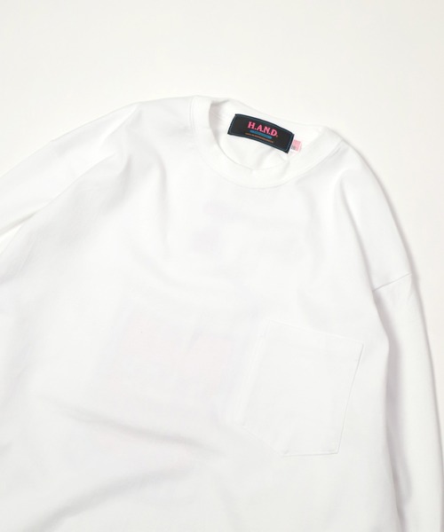 H.A.N.D.（エイチエーエヌディー）の「[ H.A.N.D. / エイチエーエヌディー]　POCKET LONG T SHIRTS_超長綿丸胴天竺（Tシャツ/カットソー・メンズ・イエロー系その他/レッド系その他・L/M）」の15枚目の写真