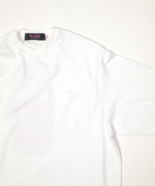 H.A.N.D.（エイチエーエヌディー）の「[ H.A.N.D. / エイチエーエヌディー]　POCKET LONG T SHIRTS_超長綿丸胴天竺（Tシャツ/カットソー・メンズ・イエロー系その他/レッド系その他・L/M）」の16枚目の写真