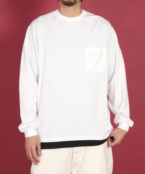 H.A.N.D.（エイチエーエヌディー）の「[ H.A.N.D. / エイチエーエヌディー]　POCKET LONG T SHIRTS_超長綿丸胴天竺（Tシャツ/カットソー・メンズ・イエロー系その他/レッド系その他・L/M）」の20枚目の写真
