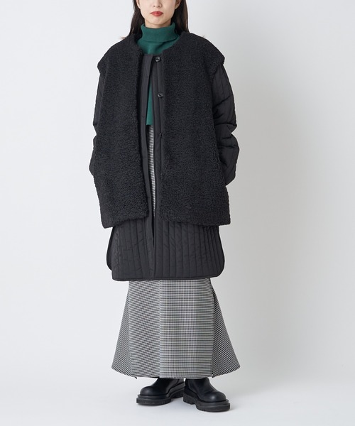 CIAOPANIC（チャオパニック）の「ボアベストキルティング3WAYコート（その他アウター・レディース・ブラック/ベージュ/モカ・FREE）」の4枚目の写真