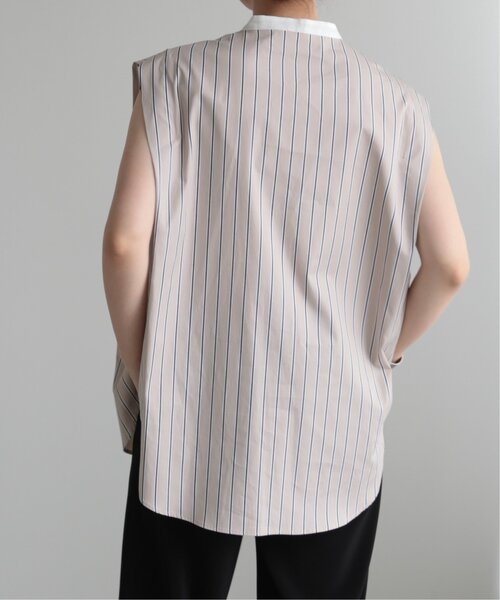 MJUKA.(ミューカ)の「STRIPE SLEEVELESS BLOUSE(シャツ/ブラウス・レディース・ベージュ系・FREE)」の3枚目の写真