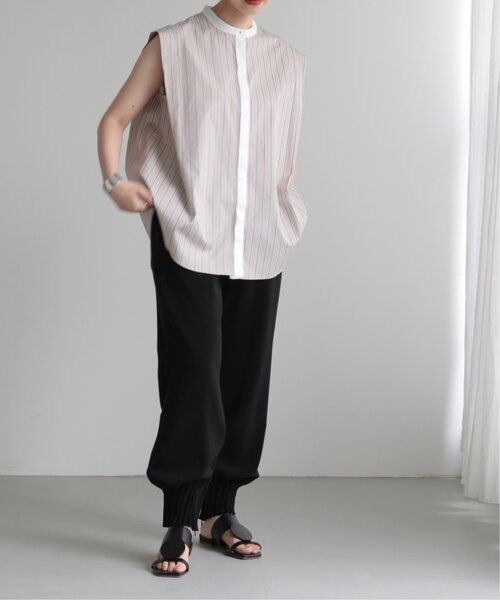 MJUKA.(ミューカ)の「STRIPE SLEEVELESS BLOUSE(シャツ/ブラウス・レディース・ベージュ系・FREE)」の5枚目の写真