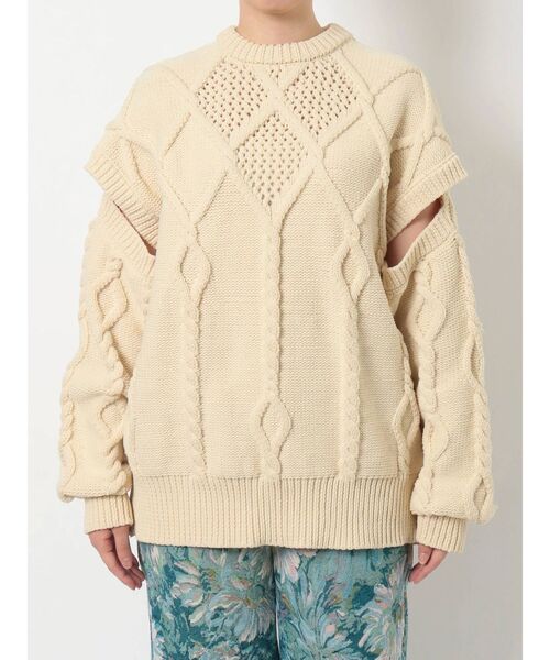 merry jenny（メリージェニー）の「アームスリットニットプルオーバー（ニット/セーター・レディース・ブラック/ベージュ/アイボリー・FREE）」の19枚目の写真