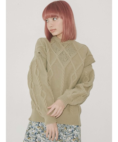 merry jenny（メリージェニー）の「アームスリットニットプルオーバー（ニット/セーター・レディース・ブラック/ベージュ/アイボリー・FREE）」の6枚目の写真