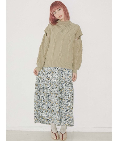 merry jenny（メリージェニー）の「アームスリットニットプルオーバー（ニット/セーター・レディース・ブラック/ベージュ/アイボリー・FREE）」の9枚目の写真