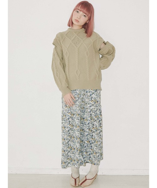 merry jenny（メリージェニー）の「アームスリットニットプルオーバー（ニット/セーター・レディース・ブラック/ベージュ/アイボリー・FREE）」の12枚目の写真