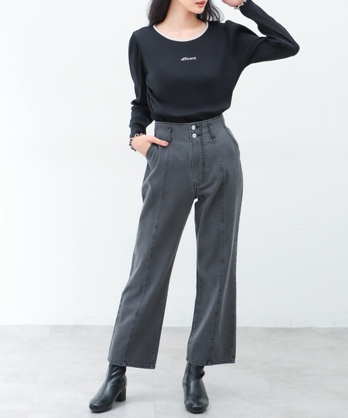 Honeys（ハニーズ）の「デニムストレートパンツ（デニムパンツ・レディース・ホワイト/ブラック/ラベンダー/グリーン系その他/ライトインディゴブルー・S/M/L）」の13枚目の写真