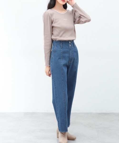 Honeys（ハニーズ）の「デニムストレートパンツ（デニムパンツ・レディース・ホワイト/ブラック/ラベンダー/グリーン系その他/ライトインディゴブルー・S/M/L）」の21枚目の写真