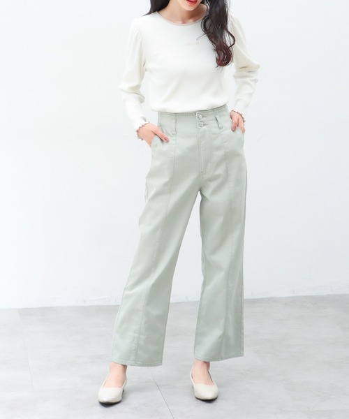 Honeys（ハニーズ）の「デニムストレートパンツ（デニムパンツ・レディース・ホワイト/ブラック/ラベンダー/グリーン系その他/ライトインディゴブルー・S/M/L）」の16枚目の写真