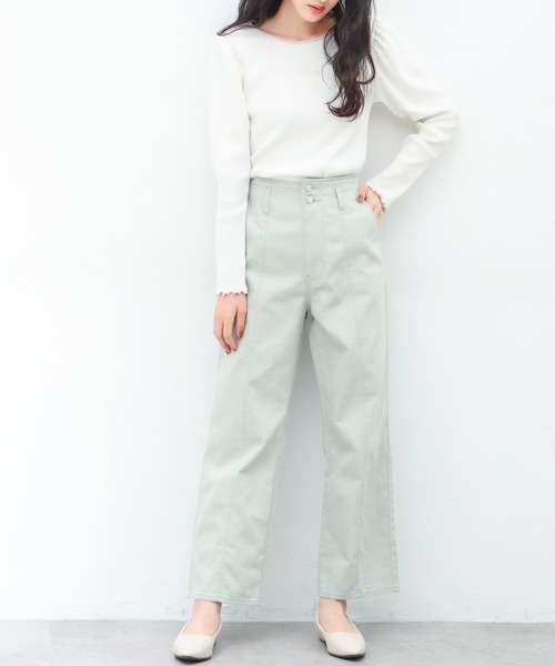 Honeys（ハニーズ）の「デニムストレートパンツ（デニムパンツ・レディース・ホワイト/ブラック/ラベンダー/グリーン系その他/ライトインディゴブルー・S/M/L）」の18枚目の写真