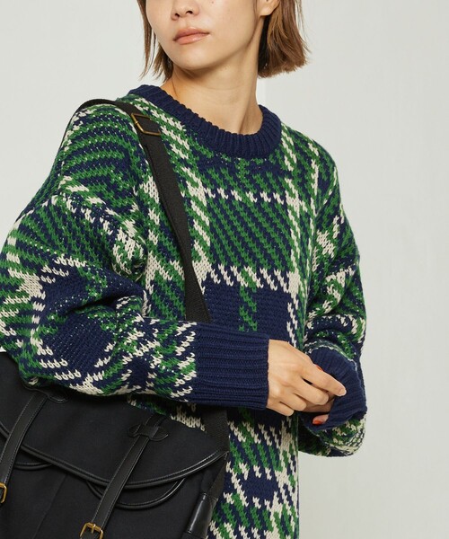 FREAK'S STORE（フリークスストア）の「チェック柄ニット（ニット/セーター・レディース・ネイビー/イエロー・ﾌﾘ-）」の12枚目の写真