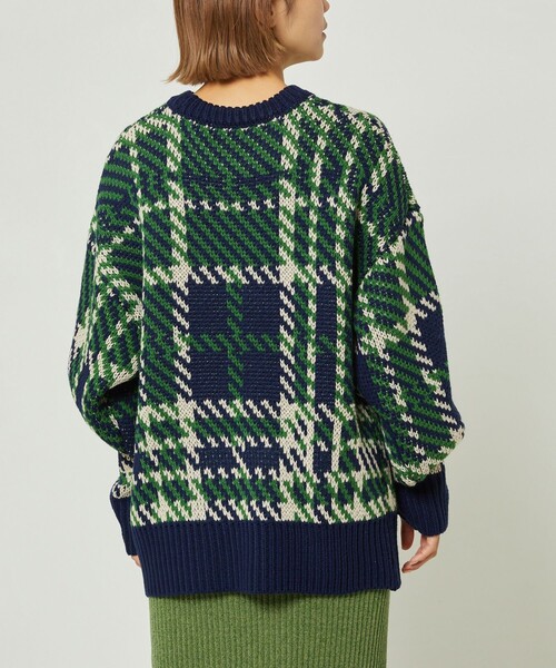 FREAK'S STORE（フリークスストア）の「チェック柄ニット（ニット/セーター・レディース・ネイビー/イエロー・ﾌﾘ-）」の16枚目の写真