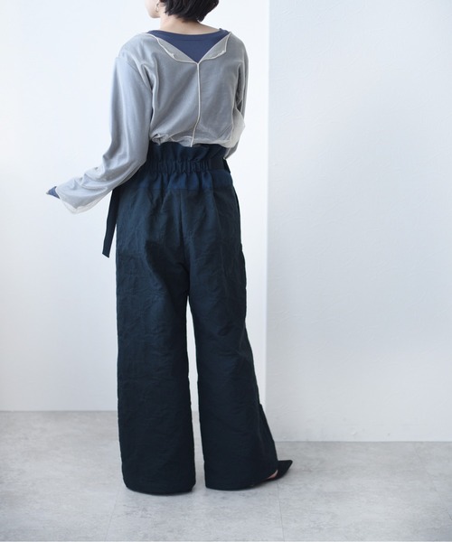 Eimee Law(エイミーロウ)の「フクレジャガードワイドパンツ(その他パンツ・レディース・ブラック/ベージュ・38)」の6枚目の写真
