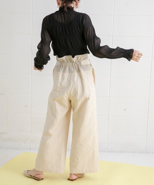 Eimee Law(エイミーロウ)の「フクレジャガードワイドパンツ(その他パンツ・レディース・ブラック/ベージュ・38)」の15枚目の写真