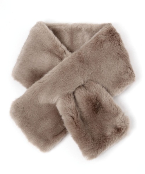 Andemiu（アンデミュウ）の「フェイクファーミニマフラー268517（マフラー・レディース・ベージュ/モカ・FREE）」の5枚目の写真