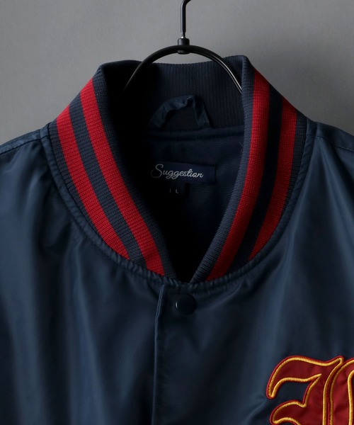 SITRY（シトリー）の「Oversize Stadium Jacket/オーバーサイズ スタジアムジャケット/スタジャン（スタジャン・メンズ・ブラック/ネイビー/グリーン/マルチ/キャメル/グリーン系その他/ブラック系その他/ブルー系その他・M/L）」の12枚目の写真