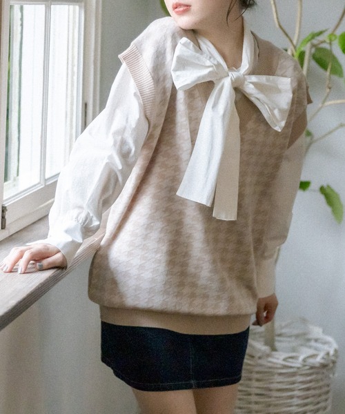 OLIVE des OLIVE(オリーブデオリーブ)の「ボウタイブラウス(シャツ/ブラウス・レディース・ブラック/オフホワイト/ピンク・FREE)」の12枚目の写真