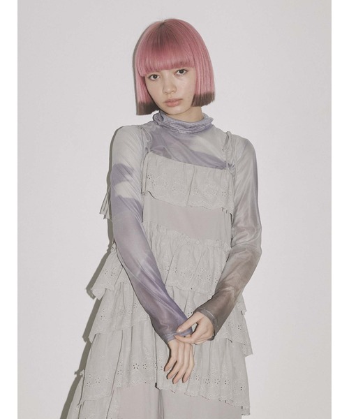 merry jenny（メリージェニー）の「diaryエアリーメッシュtops（Tシャツ/カットソー・レディース・オレンジ/グリーン/ブルー/パープル・FREE）」の5枚目の写真