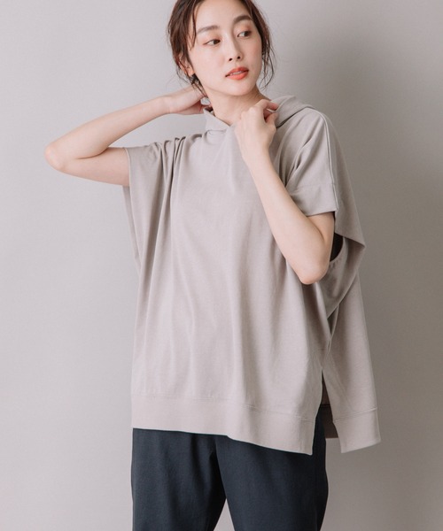 Munich（ミューニック）の「ハイツイストジャージースリーブレスフーディー（パーカー・レディース・ホワイト/ブラック/ブルーグレー/グレイッシュベージュ・FREE）」の4枚目の写真