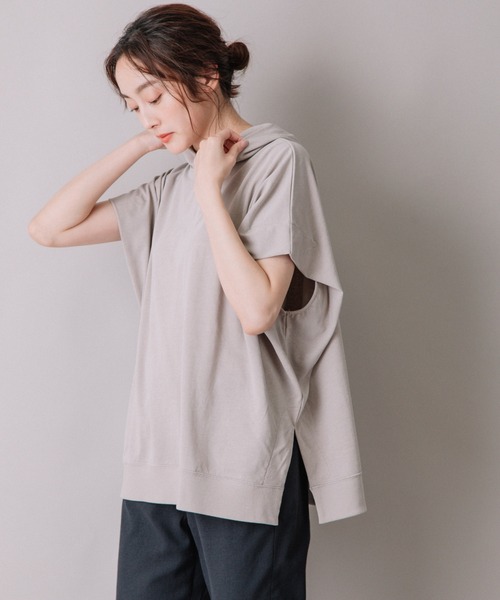 Munich（ミューニック）の「ハイツイストジャージースリーブレスフーディー（パーカー・レディース・ホワイト/ブラック/ブルーグレー/グレイッシュベージュ・FREE）」の8枚目の写真