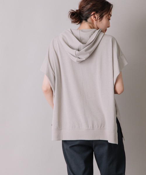 Munich（ミューニック）の「ハイツイストジャージースリーブレスフーディー（パーカー・レディース・ホワイト/ブラック/ブルーグレー/グレイッシュベージュ・FREE）」の11枚目の写真