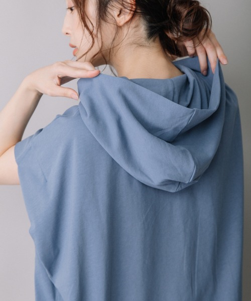 Munich（ミューニック）の「ハイツイストジャージースリーブレスフーディー（パーカー・レディース・ホワイト/ブラック/ブルーグレー/グレイッシュベージュ・FREE）」の22枚目の写真