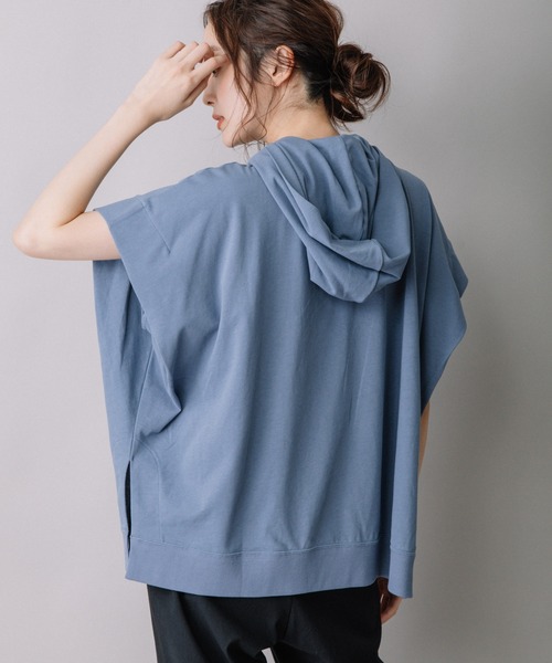 Munich（ミューニック）の「ハイツイストジャージースリーブレスフーディー（パーカー・レディース・ホワイト/ブラック/ブルーグレー/グレイッシュベージュ・FREE）」の18枚目の写真