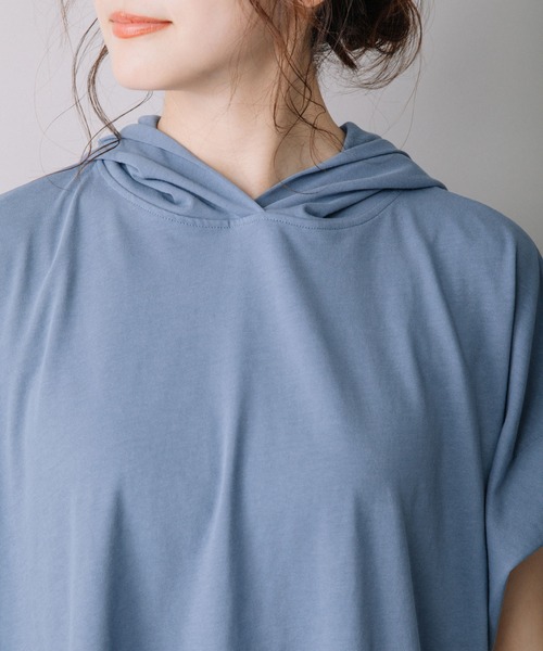 Munich（ミューニック）の「ハイツイストジャージースリーブレスフーディー（パーカー・レディース・ホワイト/ブラック/ブルーグレー/グレイッシュベージュ・FREE）」の20枚目の写真